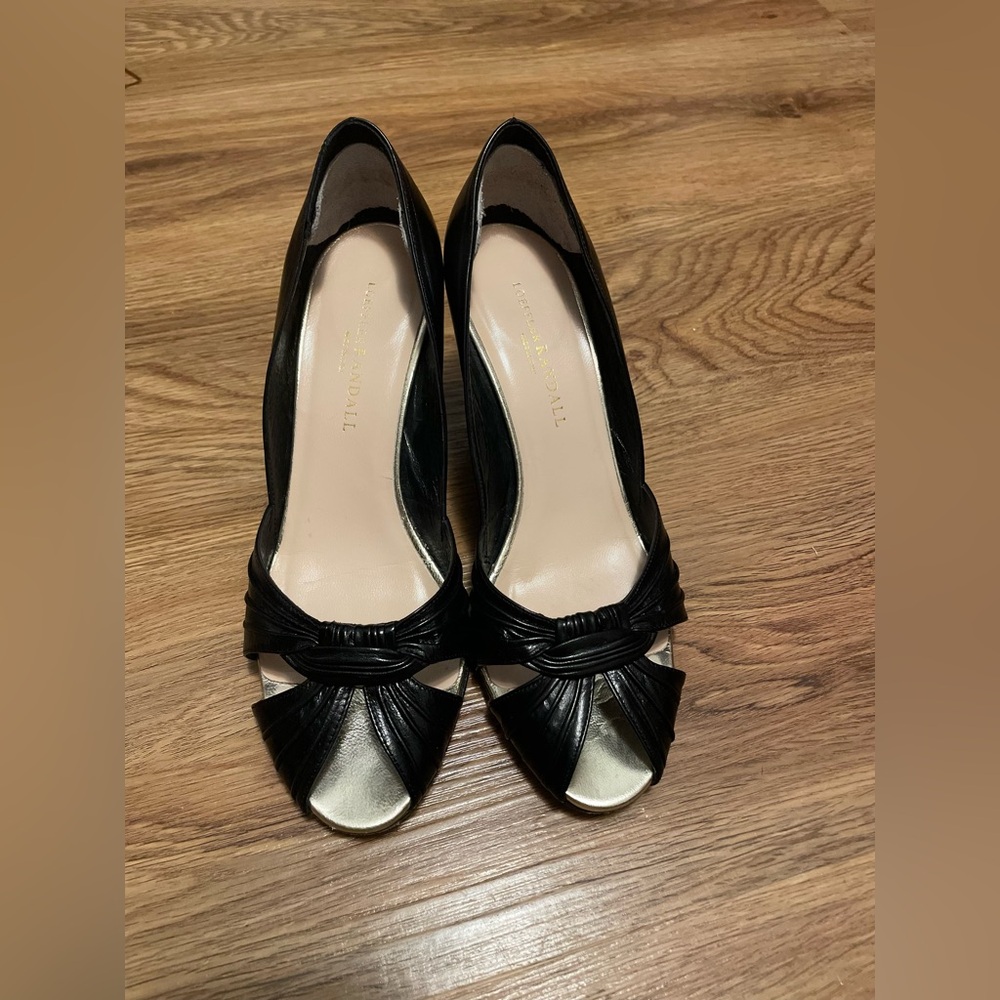 Loeffler Randall peep Toe low hill black size 8b